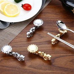 Chopsticks Restaurant Kitchen Zinc Alloy Dinnerware Chinese Style Dragon Head Chopstick Holder Spoon Stand Rest Tableware Rack