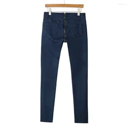 Women's Jeans Women Blue Pants High Stretch Perforated Casual Waisted Pencil American Street Ripped Straight Tube Clothing