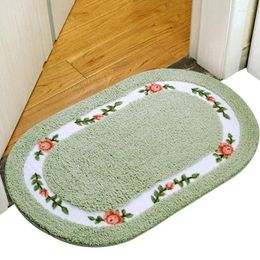 Bath Mats Bathroom Absorbent Floor Non-Slip Shower Rug Floral Printed Kitchen Entrance Doormat Toilet Carpet Easy To Clean