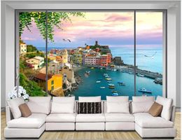 Wallpapers Custom Po 3d Murals Wallpaper For Walls Window City Landscape Background Wall Papers Living Room Decoration