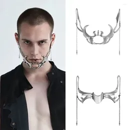 Dangle Earrings Metal Cyber Punk Mask Liquid Irregular Hollow Earring Adjustable Jewellery Accessory Facial Women Men