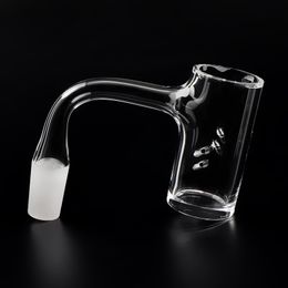 fully welded beveled edge quartz banger seamless 4mm bottom with 4 pcs spinning holes 10mm 14mm 18mm Male Female Nails for glass bongs dab rigs smoking accessories