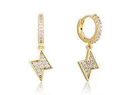 Unisex Fashion Men Women Earrings Gold Plated Bling CZ Light Earrings for Men Women Hip Hop Earrings Nice Gift for Friend7073992
