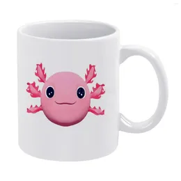 Mugs Smiling Axolotl White Mug Coffee Afternoon Tea Christmas Cups Ceramic 330ml For Aquatic Leucistic 3d Anim