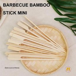 Disposable Flatware 100pcs Bamboo Wooden BBQ Skewers Food Meat Barbecue Party Long Sticks Catering Grill Camping Tool