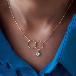 Regular Metal Ring Interlocking Simple Necklace, Internet Famous Versatile Temperament, Small and Cool Style Collarbone Chain Neck Decoration Trend
