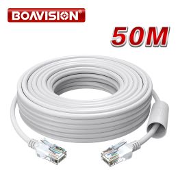 System Cat5e Ethernet Cable 20m 30m 50m White High Speed Network Rj45 Wire Cord for Poe Security Cameras System, Poe Switch Etc.