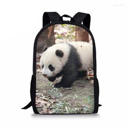 School Bags Animals 3D Panda Print Backpack Boys Girls Primary Students Children Travel 16 Inches