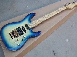 Guitar 6 Strings Blue Electric Guitar with Active Pickups Maple Fretboard Customized Available