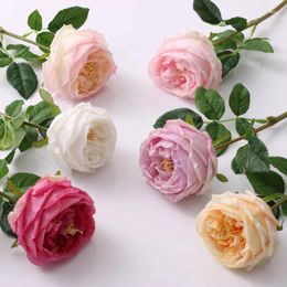 Decorative Flowers Wedding Decoration Artificial Silk Rose Branch Home Decor Fake Flower Christmas Yea DIY Wreath Supplies Accessories