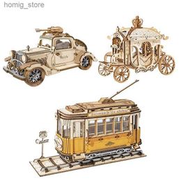 3D Puzzles Robotime Rolife Vintage Car Model 3D Wooden Puzzle Toys for Chilidren Kids Adult TG504 Y240415