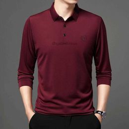 Mens WOMEN long-sleeved polo shirt 2022 spring new business casual embroidered lapel T-shirt men