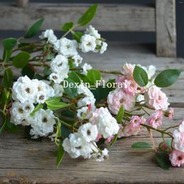 Decorative Flowers Small Garden Roses White Pink Artificial Wildflowers Unique Table Centrepieces