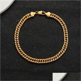 Anklets Chain Gold Anklet Thick 9 10 11 Inches Bracelet For Ladies Waterproof Fashion Designer Durable Charm Jewelry Set Drop Delivery Dhuso