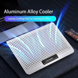 Aluminium Alloy Notebook Radiator Stand Gaming Cooling Fan Laptop Cooling Pad 11 13 17 inch Laptop Cooler Stand For Gaming 240314