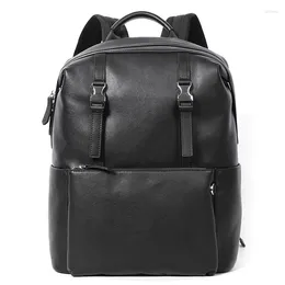 Backpack Real Cow Leather Big Backpacks Men Laptop Rucksack Shoulder Bag Mochilas Genuine Male School For Boy Travel