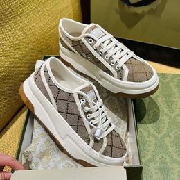 Luxury Designer Men sneakers Woman Casual Shoes Beverly Hills Sports Shoe Toe Layer Cowhide Panel Printed Canvas Surface White Bottom Leather Comfort Training