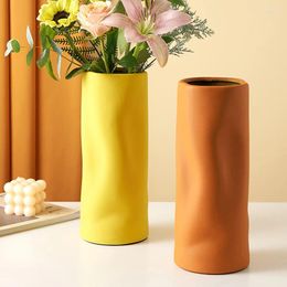 Vases Flower Ceramic Vase Hydroponic Small Ikebana Nordic Style Design Modern Luxury Rose Plant Florero Cute Room Decor WK50HP