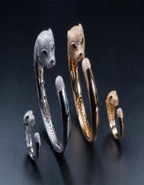 Donia Jewellery luxury bangle party European and American fashion large classic animal microinlaid zircon bracelet ring set women4295546