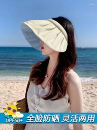 Wide Brim Hats Ladies Sun Protection Hat Summer UV Shell Empty Top Cover Face Travel Big Cycling