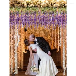 Decorative Flowers 1Pc 3.6ft Artificial Wisteria Hanging Silk For Party Home Wedding Wall Decor