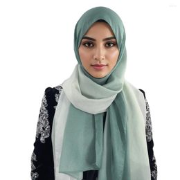 Scarves 2024 Woman Silk Printing Designer Luxury Gradient Color Satin Hijab Head Scarf For Women Long Shawls Ladies