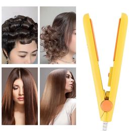 3in1 Mini Hair Straightener Curler High Quality Flat Iron Ceramic Straightening Comb Professional Curling Styling Tools 240412