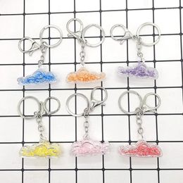 Keychains Colourful Creative Sea Wave Ball Key Ring For Friend Gift Resin Funny 3D Bottle Pendant Bag Box Car Holder Accessories