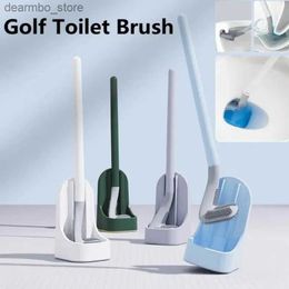 Cleaning Brushes TPR Toilet Brush Dead-End Multi-Functional Removable Toilet Cleanin Brush Wall Hanin Soft Cleanin Bristles for Floor L49