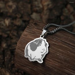 Pendant Necklaces Trendy Anime Spotted Guinea Pig Rubber Necklace For Men Women Fashion Stainless Steel Jewellery Supplies Wholesale