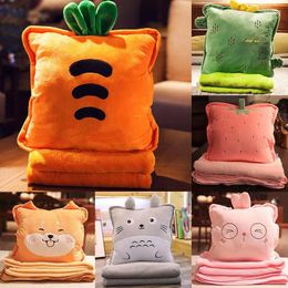 Pillow Cute Cartoon Folding Small Blanket Dual-purpose Two In One Dormitory Lying On The Table Sleeping Hand Warming Artefact