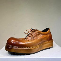 Handmade Formal Business Shoes Cowhide British Style Gentlemen Formal Suit Dress Shoes Mens Platform Oxfords