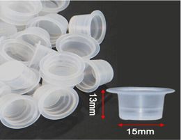 1000Pcs 15mm Large Size Clear White Tattoo Ink Cups For Permanent Makeup Caps Supply2132175
