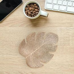 Table Mats 1pc Light Luxury Special-shaped Coasters PVC Insulation Pad Soft Decorative Bronzing Drink Dinner Plate