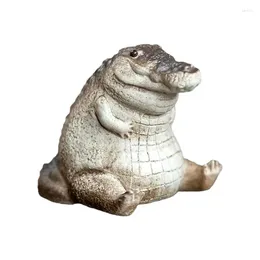 Tea Pets Crocodile Pet Mini Animal Sculpture Figurine Ornaments Alligator Baby Statue Table Desk