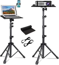 Projector Tripod Stand - Laptop Tripod Adjustable Height 23 to 63 Inch DJ Mixer Stand Up Desk The Outdoor Computer Desk Stand 240410