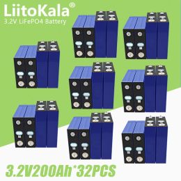 32pcs LiitoKala 3.2V200Ah Lifepo4 battery High power diy 12V 24V 36V 200Ah Electric car RV golf cart Solar Yacht LiFePO4 battery