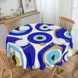 Table Cloth Round Tablecloth 60 Inch Kitchen Dinning Waterproof Moroccan Nazar Cover