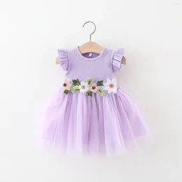 Girl Dresses Girls' Wholesale 80-110cm Children Summer Clothes Shorts Sleeve Dress (4PCs/lot)