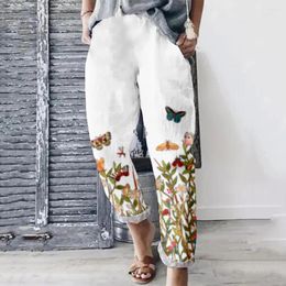 Women's Pants Spring Fashion Simple Floral Women Summer Casual High Waist Streetwear Trousers Pocket Y2K Clothes Oversize Chic