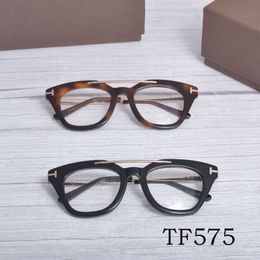 Tom spectacle frame plate prescription spectacle frame flat glasses for preventing blue light myopia uv High Quality with Sign Glasses Women Acetate Frame TF575