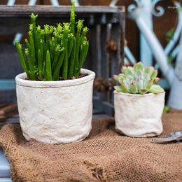 Vases Nordic Pocket Flower Cement Artistic Canvas Pot Lazy Succulent Balcony Creative Ins Grocery Garden