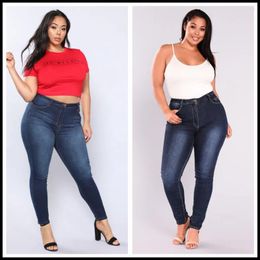 Women's Jeans 2024 Plus Size For Women High Waist Stretch Casual Denim Pencil Pants Fall Winter Clothing L-5XL Drop