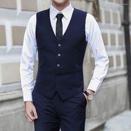 Men's Vests Black Grey Navy Blue For Men Slim Fit Suit Male Waistcoat Homme Casual Sleeveless Formal Business Jacket