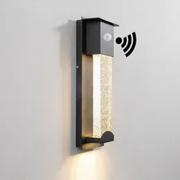 Wall Lamp Outdoor Waterproof Modern Simple Balcony/Corridor/Villa Courtyard LED Induction Crystal