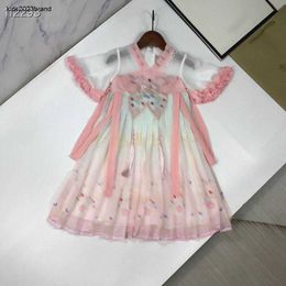New girls partydress Hanfu design baby skirt Size 110-160 CM kids designer clothes Ice silk cotton fabric Princess dress 24April