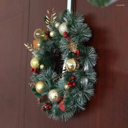 Decorative Flowers Christmas Wreaths Pendant Rattan For Doll Front Door Holiday Festival Wall D