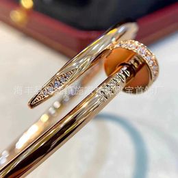 Card bracelet V Gold Nail Bracelet High Version Smooth Face with Diamond New Style Bracelet Light Luxury Fine Craftsmanship Fashion Must ChooNRX8