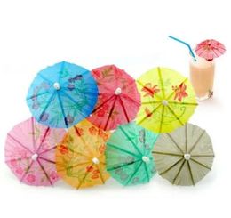 144Pcs Paper Cocktail Parasols Umbrellas Drinks Picks Wedding Event Party Supplies Holidays Cocktail Garnishes Holders ZZ
