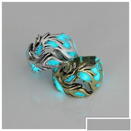 Couple Rings Couple Rings Luminous Individuality For Women Men Necessary Accessories Nightclubs Bars Personality Dragon Fashion Jewelr Dhdy1